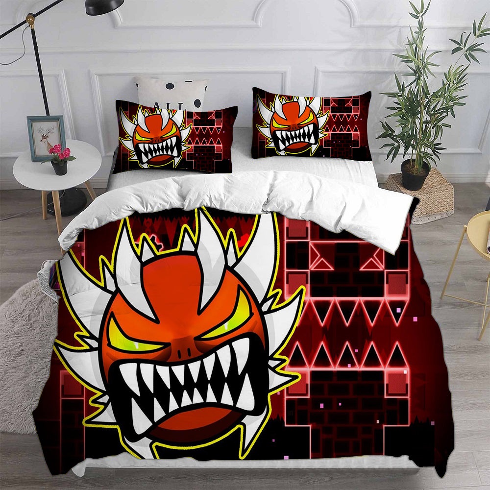 Geometry Dash Bedding Sets Gift For Birthday, Halloween, Christmas, Thanksgiving