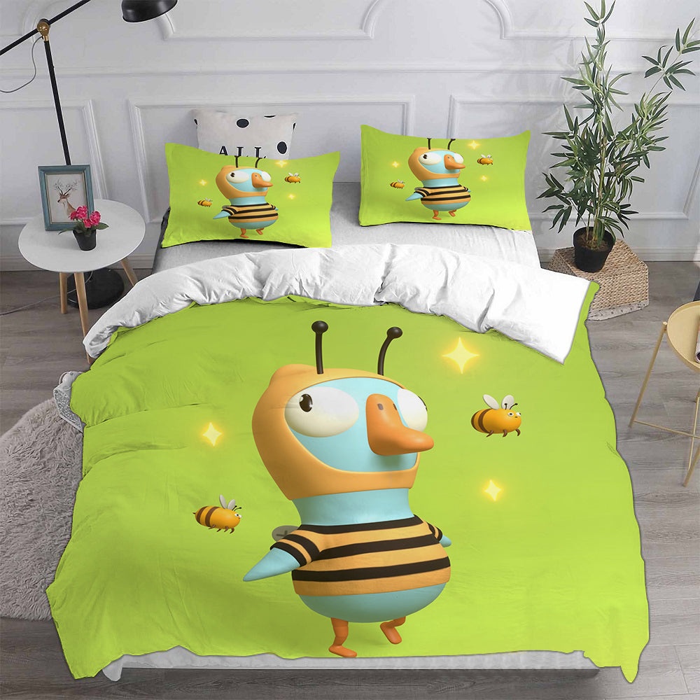 Goose Goose Duck Bedding Sets Gift For Halloween, Thanksgiving, Christmas