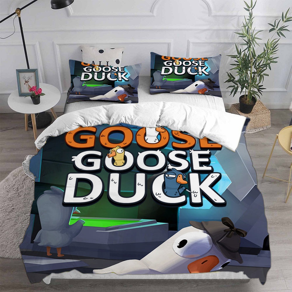 Goose Goose Duck Bedding Sets Duvet Cover, Flatsheet, Pillowcases Perfect Gift For Fans