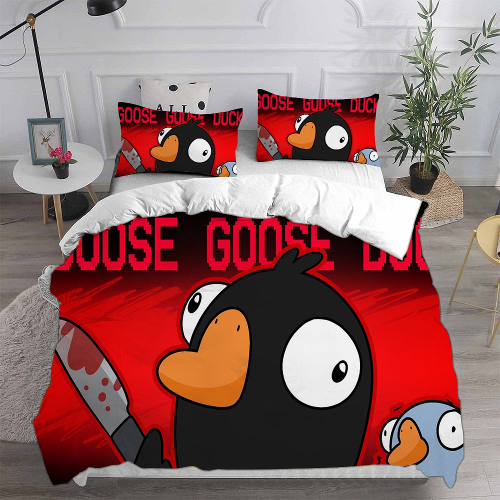 Goose Goose Duck Bedding Sets Gift For Birthday, Halloween, Christmas, Thanksgiving
