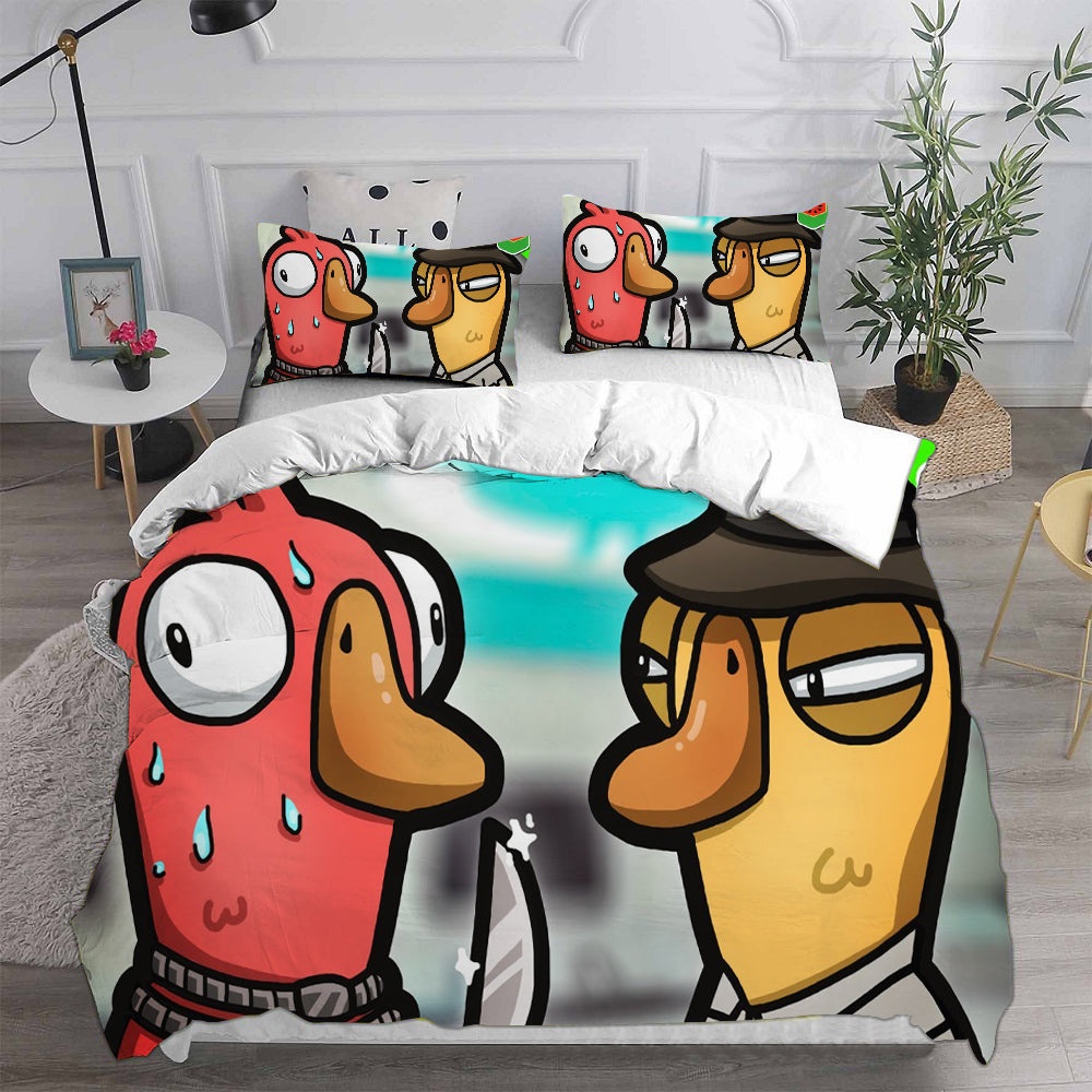 Goose Goose Duck Decorative Bedding Sets For Fan, Halloween, Christmas, Thanksgiving