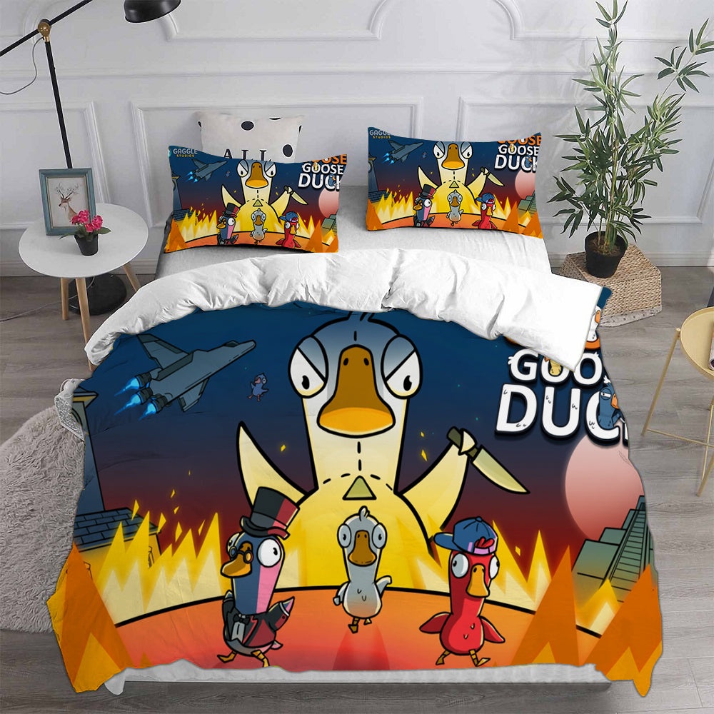 Goose Goose Duck Bedding Sets Duvet Cover, Flatsheet, Pillowcases For Every Bedroom