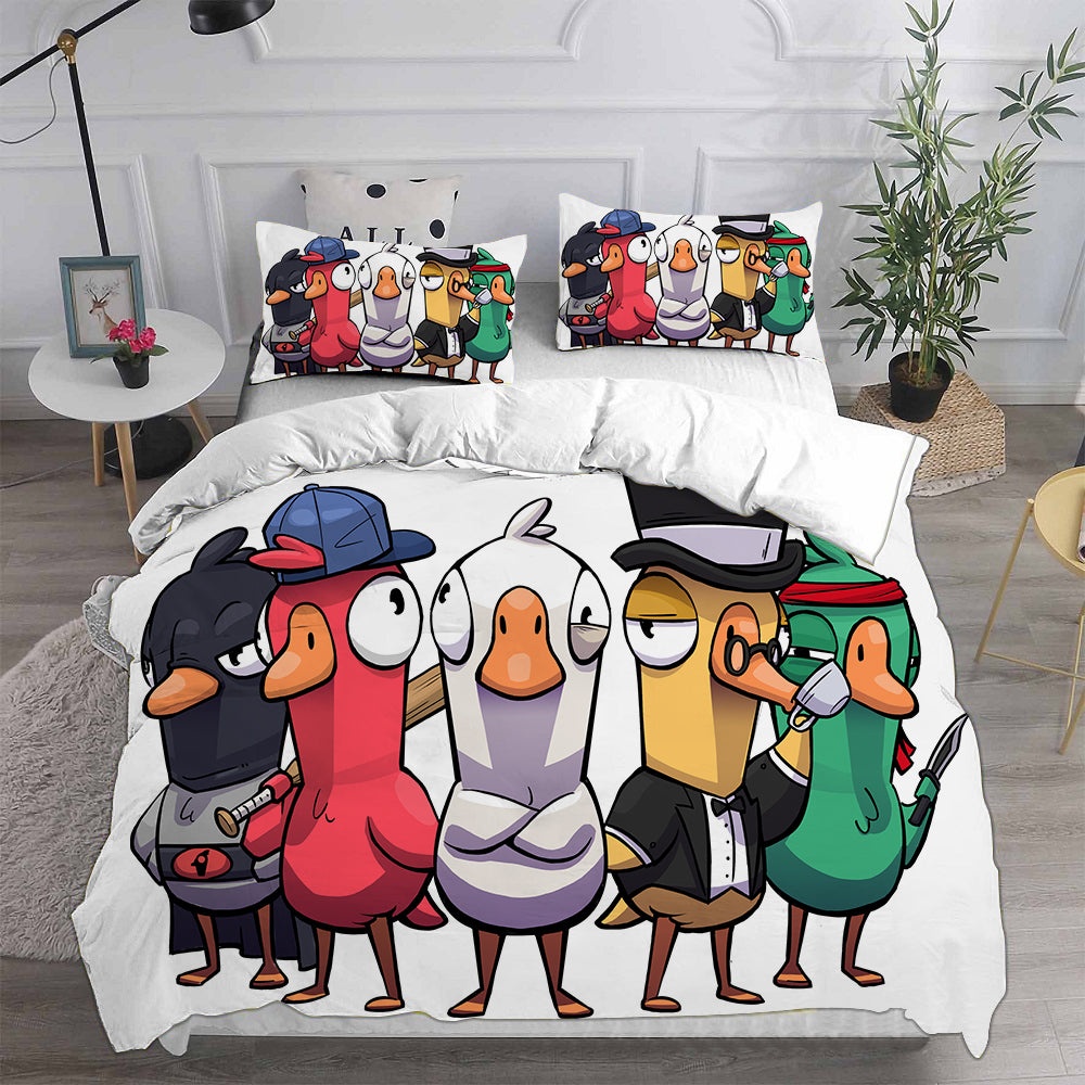 Goose Goose Duck Bedding Sets Gift For Christmas, Birthday, Thanksgiving