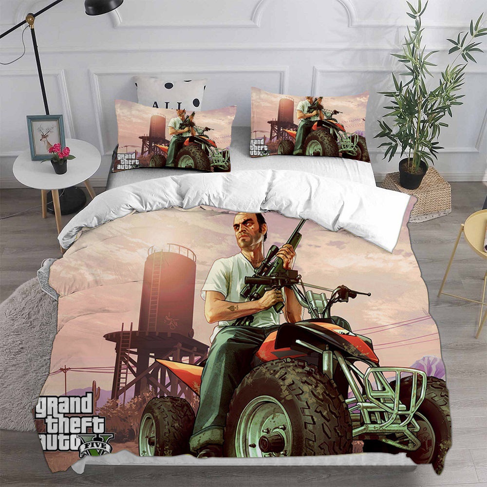 Grand Theft Auto V Bedding Sets Gift For Christmas, Halloween, Black Friday