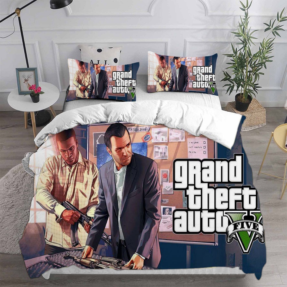 Grand Theft Auto V Bedding Sets Gift For Christmas, Thanksgiving, Halloween