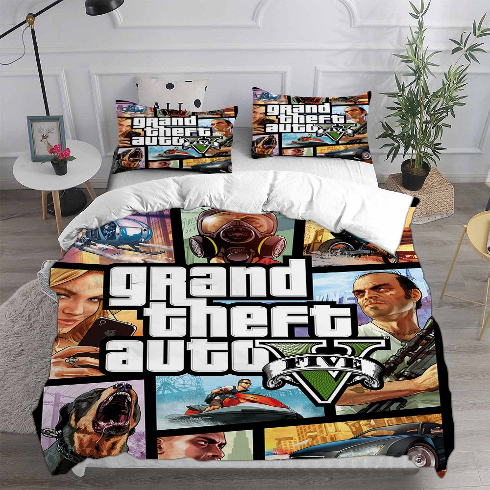 Grand Theft Auto V Bedding Sets Gift For Christmas, Birthday, Thanksgiving