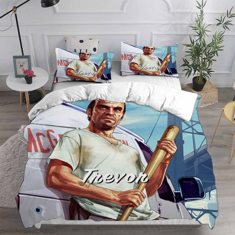 Grand Theft Auto V Bedding Sets Duvet Cover, Flatsheet, Pillowcases Perfect Gift For Fans