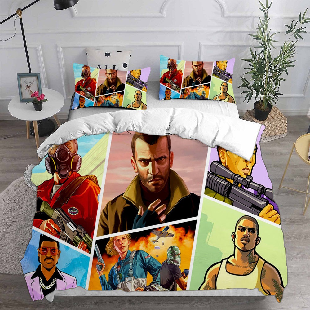Grand Theft Auto V Bedding Sets Gifts For Family Members On Christmas, Black Friday