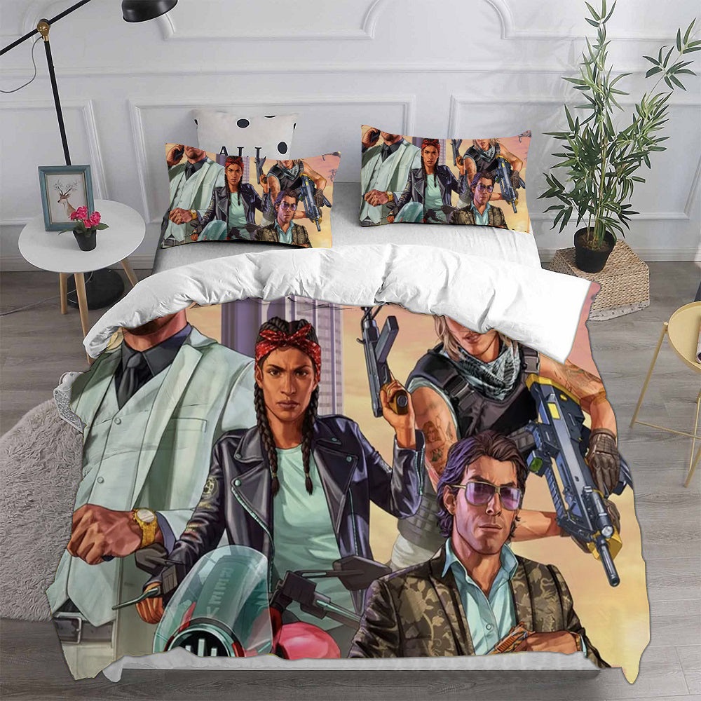 Grand Theft Auto V Decorative Bedding Sets For Fan, Halloween, Christmas, Thanksgiving