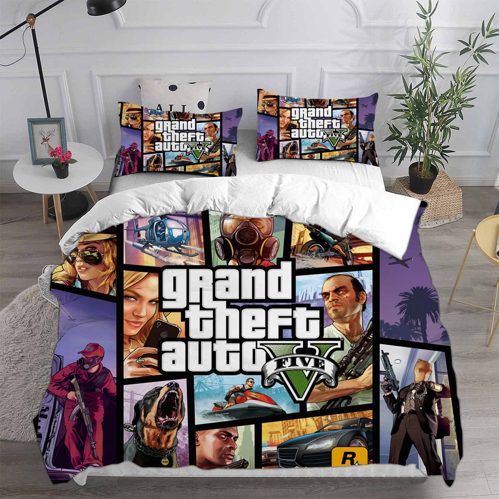 Grand Theft Auto V Bedding Sets Gift For Wife, Husband, Besties