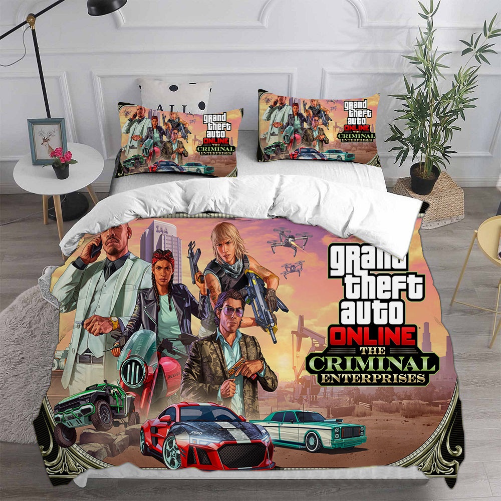 Grand Theft Auto V Bedding Sets Gift For Halloween, Thanksgiving, Christmas