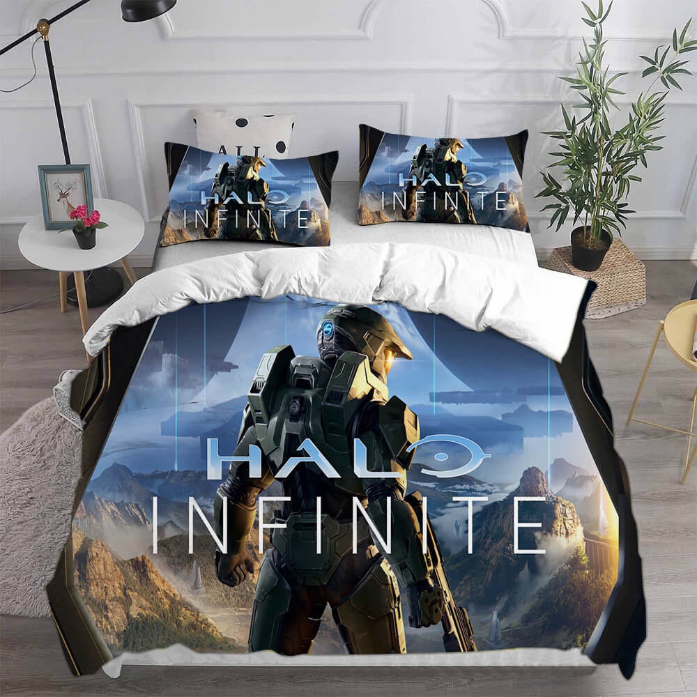 Halo Infinite Bedding Sets Gift For Halloween, Thanksgiving, Christmas