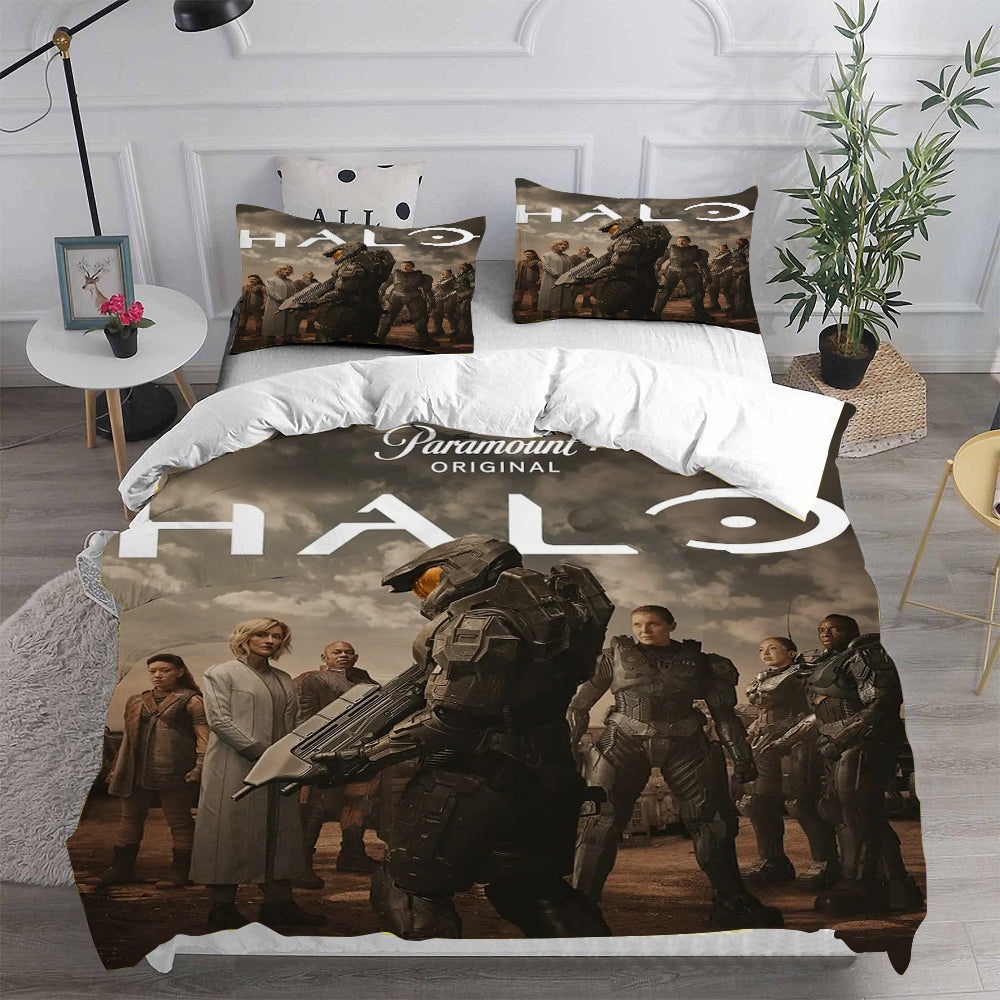 Halo Decorative Bedding Sets For Fan, Halloween, Christmas, Thanksgiving