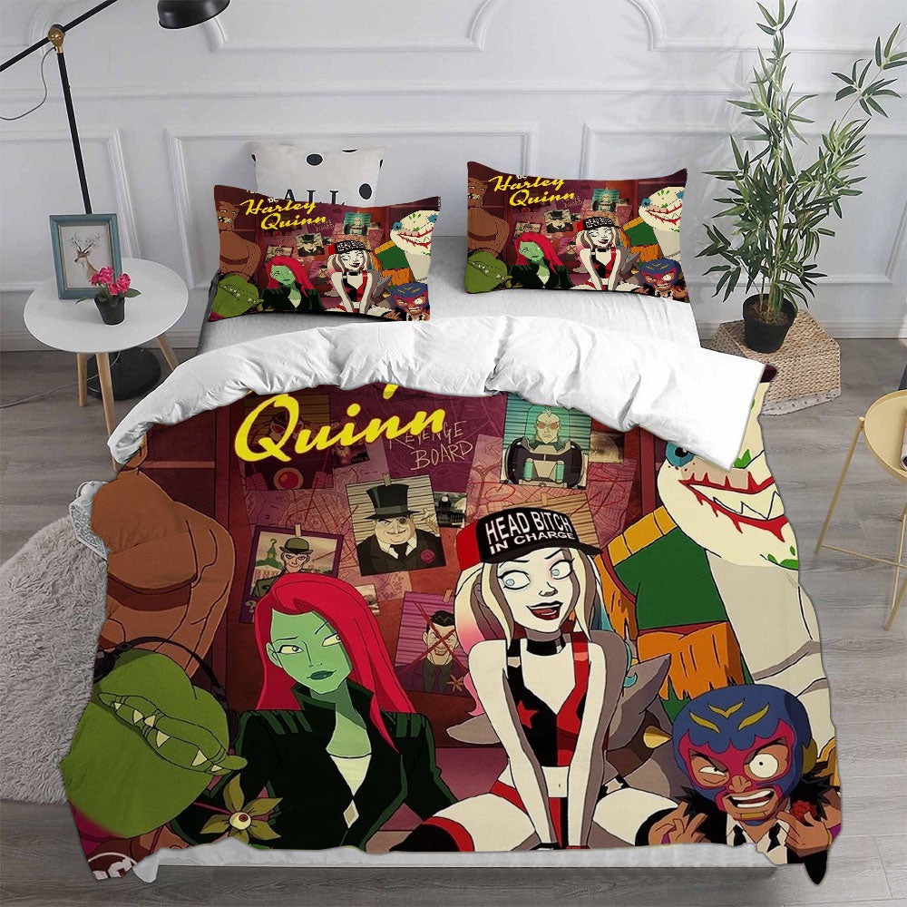 Harley Quinn Season 3 Decorative Bedding Sets For Fan, Halloween, Christmas, Thanksgiving