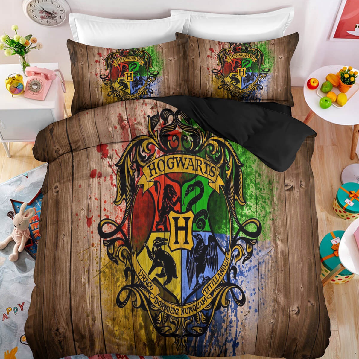 Harry Potter Decorative Bedding Sets For Fan, Halloween, Christmas, Thanksgiving