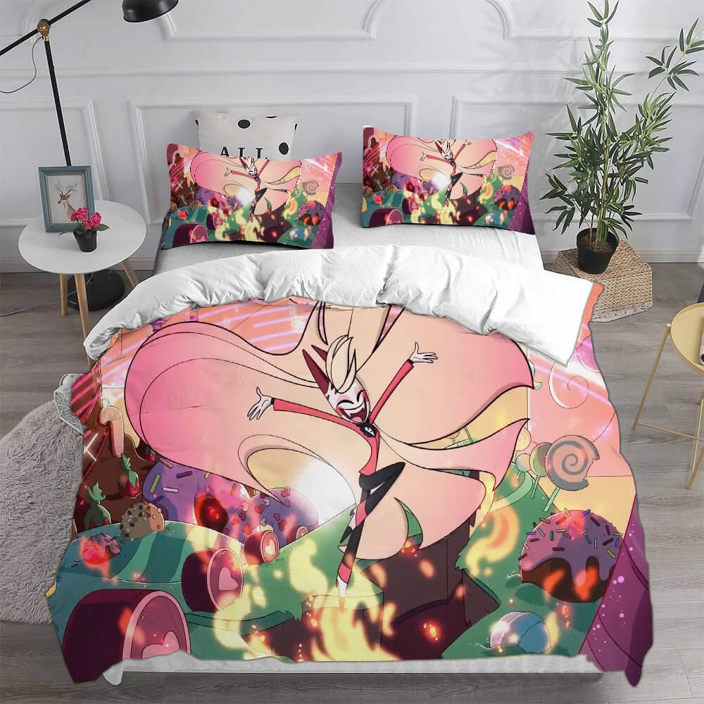 Hazbin Hotel Bedding Sets Gift For Birthday, Halloween, Christmas, Thanksgiving