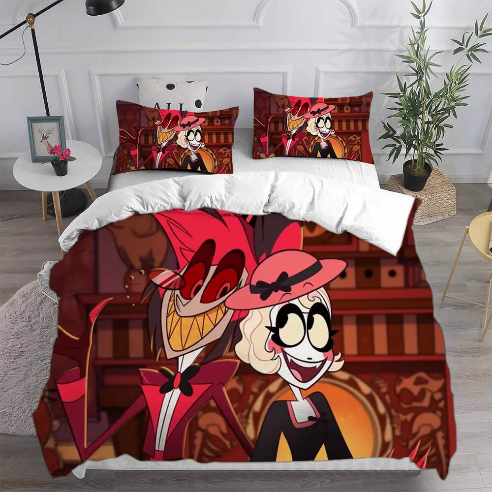 Hazbin Hotel Bedding Sets Gift For Christmas, Halloween, Black Friday