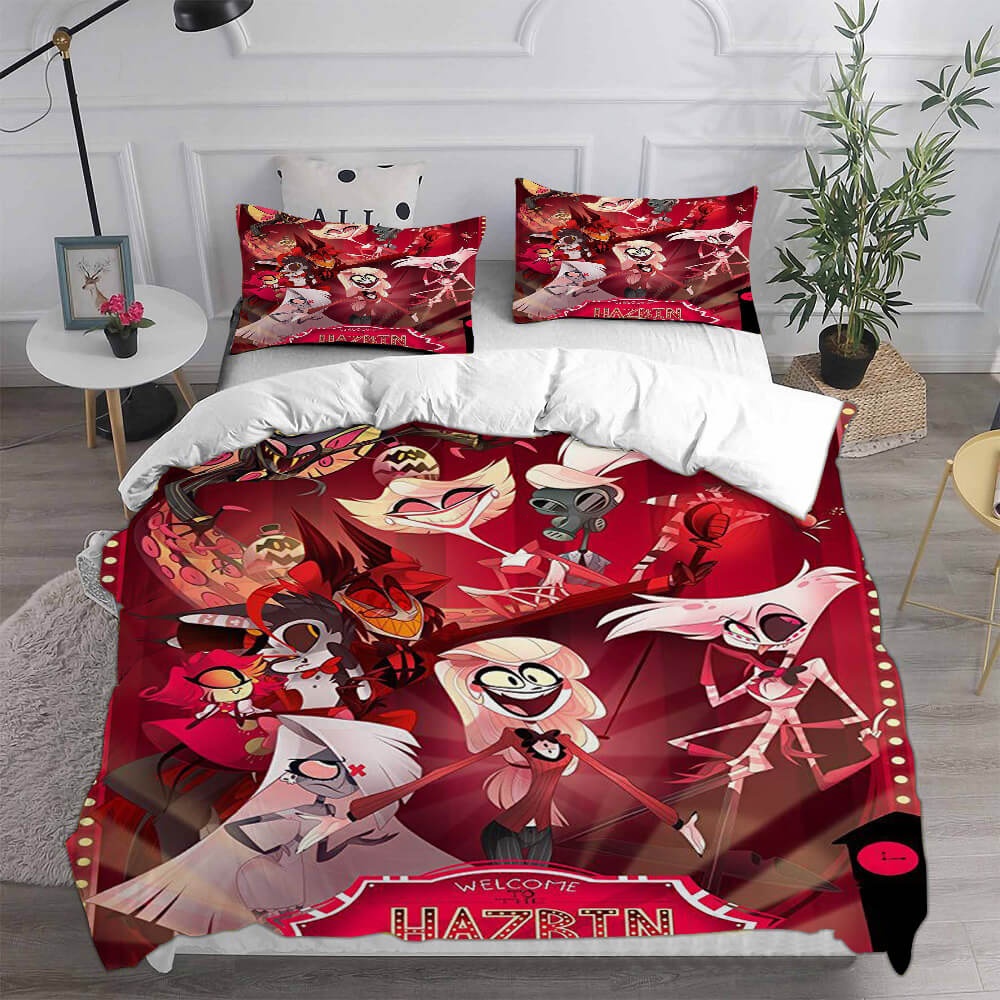 Hazbin Hotel Bedding Sets Gift For Halloween, Thanksgiving, Christmas