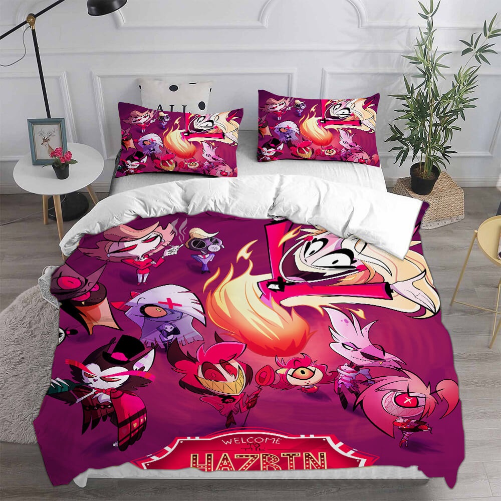 Hazbin Hotel Bedding Sets Gift For Christmas, Thanksgiving, Halloween