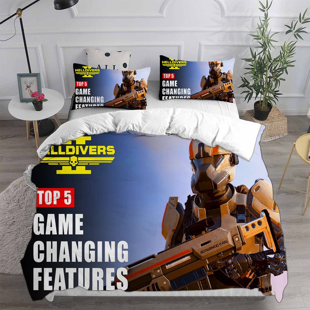 Helldivers 2 Bedding Sets Gift For Christmas, Halloween, Black Friday