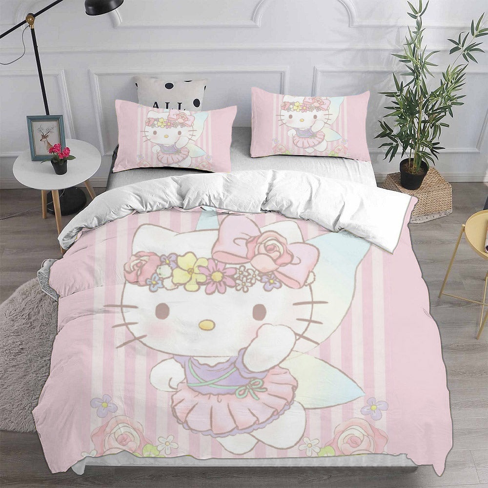 Hello Kitty Bedding Sets Duvet Cover, Flatsheet, Pillowcases Perfect Gift For Fans
