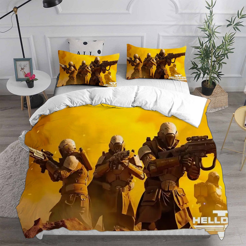 Helldivers 2 Bedding Sets Gift For Christmas, Thanksgiving, Halloween