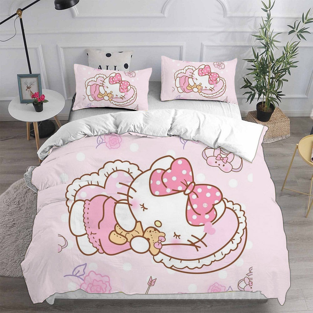 Hello Kitty Bedding Sets Gift For Birthday, Halloween, Christmas, Thanksgiving