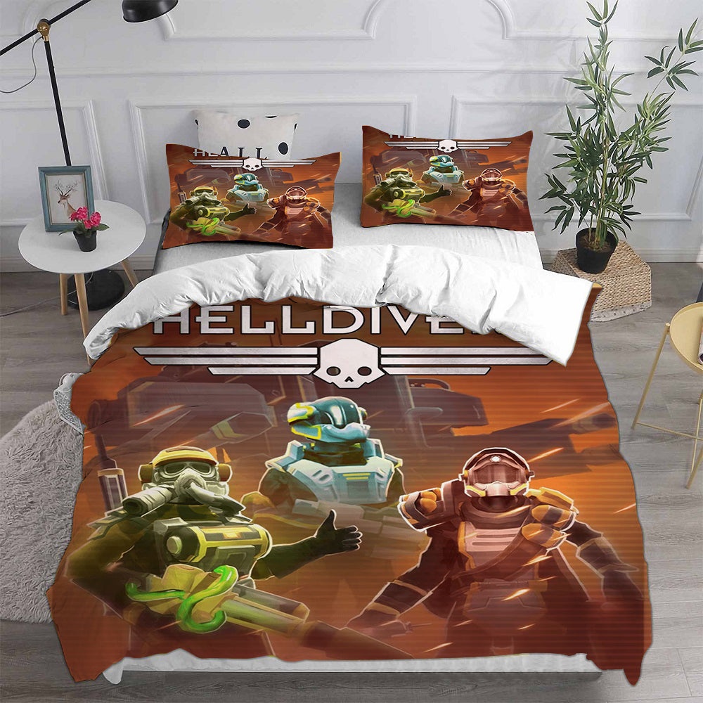 Helldivers 2 Decorative Bedding Sets For Fan, Halloween, Christmas, Thanksgiving