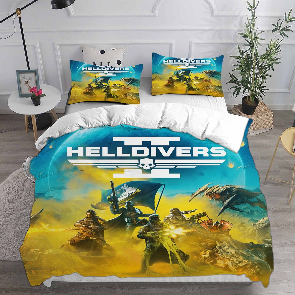 Helldivers 2 Bedding Sets Gift For Wife, Husband, Besties