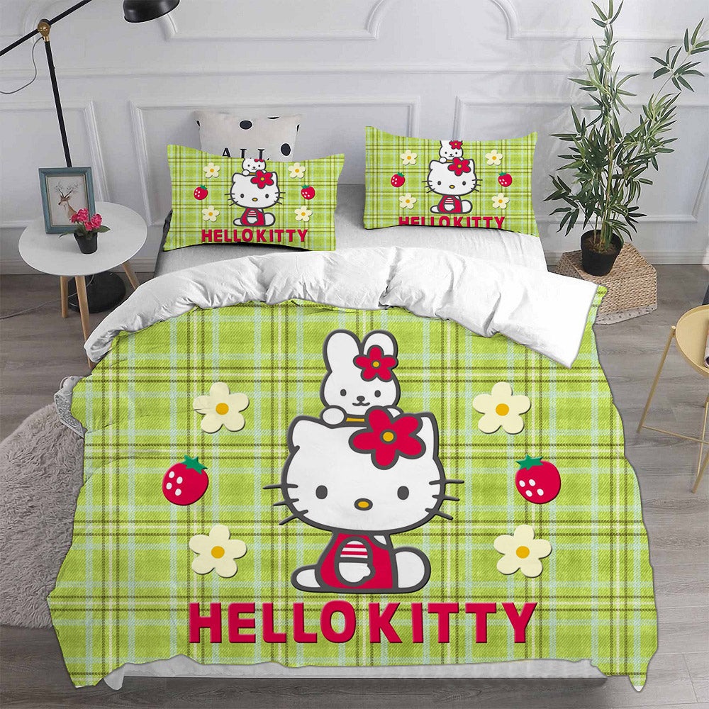 Hello Kitty Bedding Sets Duvet Cover, Flatsheet, Pillowcase For Your Lover