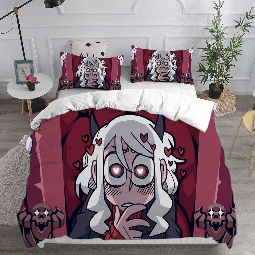 Helltaker Decorative Bedding Sets For Fan, Halloween, Christmas, Thanksgiving