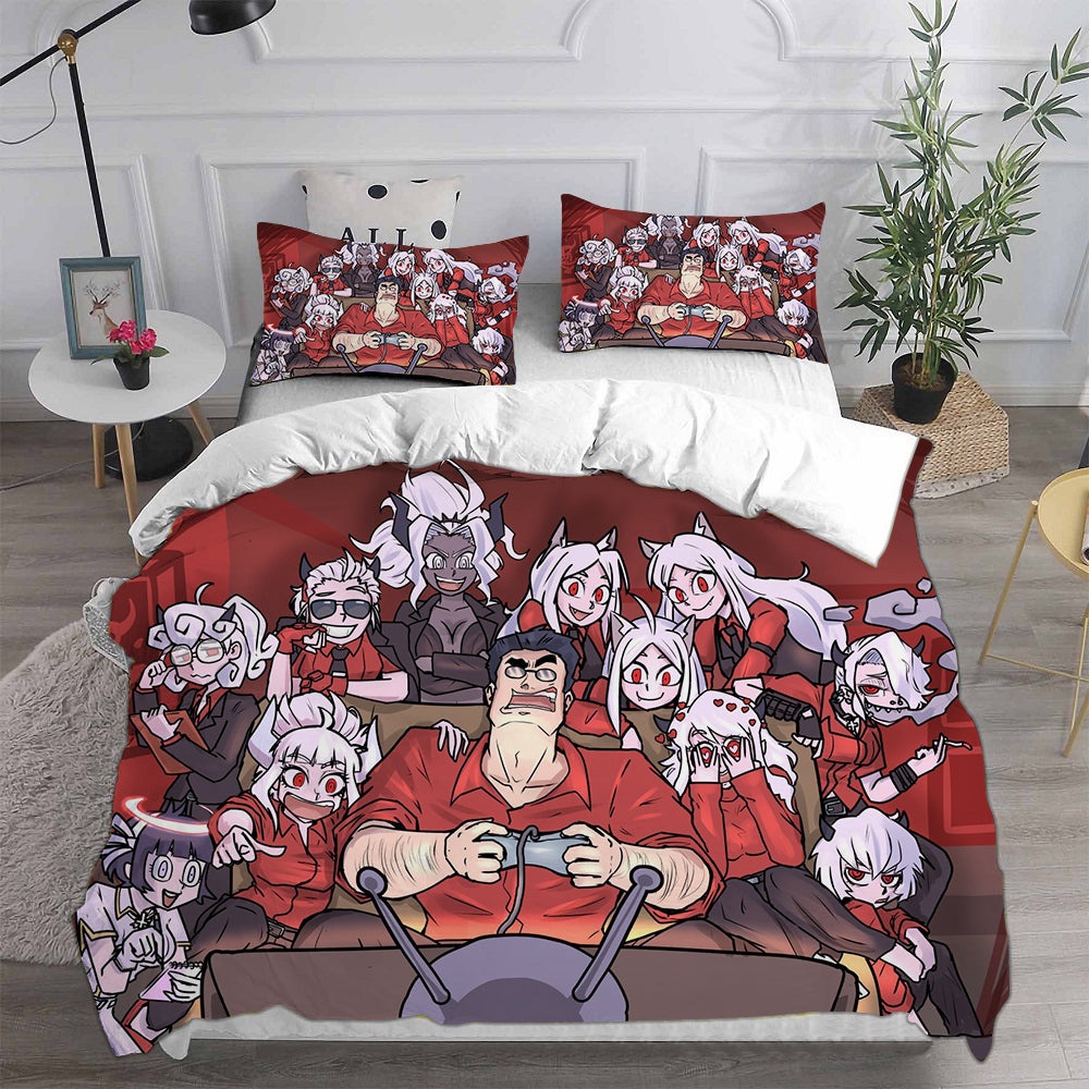 Helltaker Bedding Sets Gift For Wife, Husband, Besties