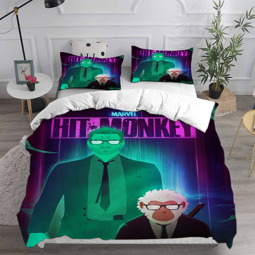 Hit-Monkey Bedding Sets Duvet Cover, Flatsheet, Pillowcases For Every Bedroom