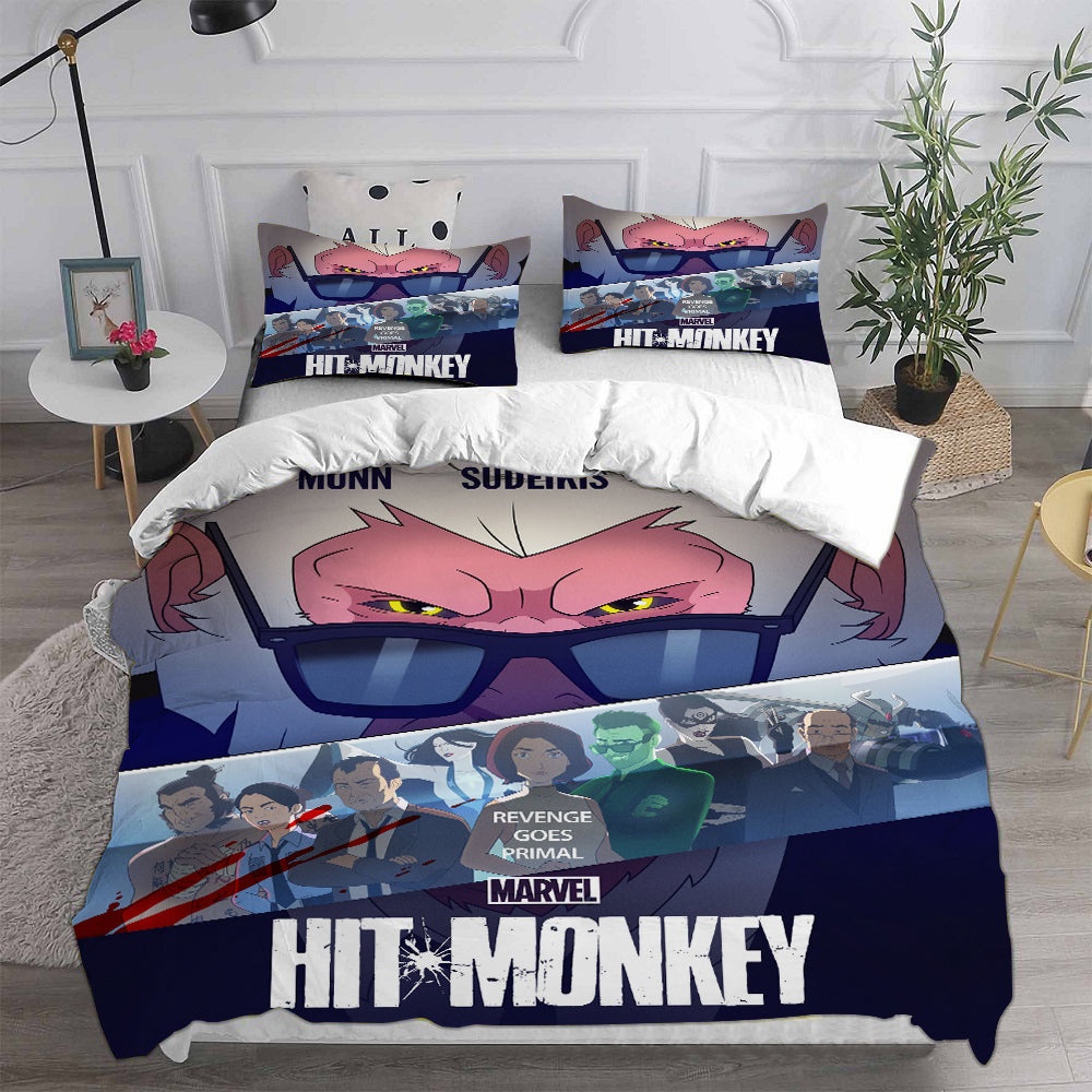 Hit-Monkey Decorative Bedding Sets For Fan, Halloween, Christmas, Thanksgiving