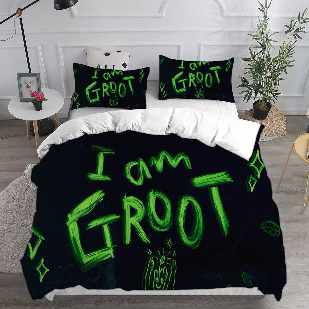 I Am Groot Decorative Bedding Sets For Fan, Halloween, Christmas, Thanksgiving