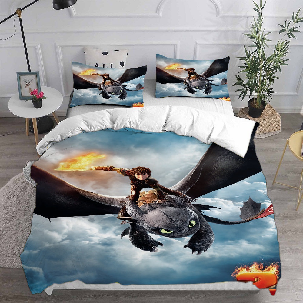 How to Train Your Dragon Bedding Sets Gift For Fathers Day, Halloween, Christmas