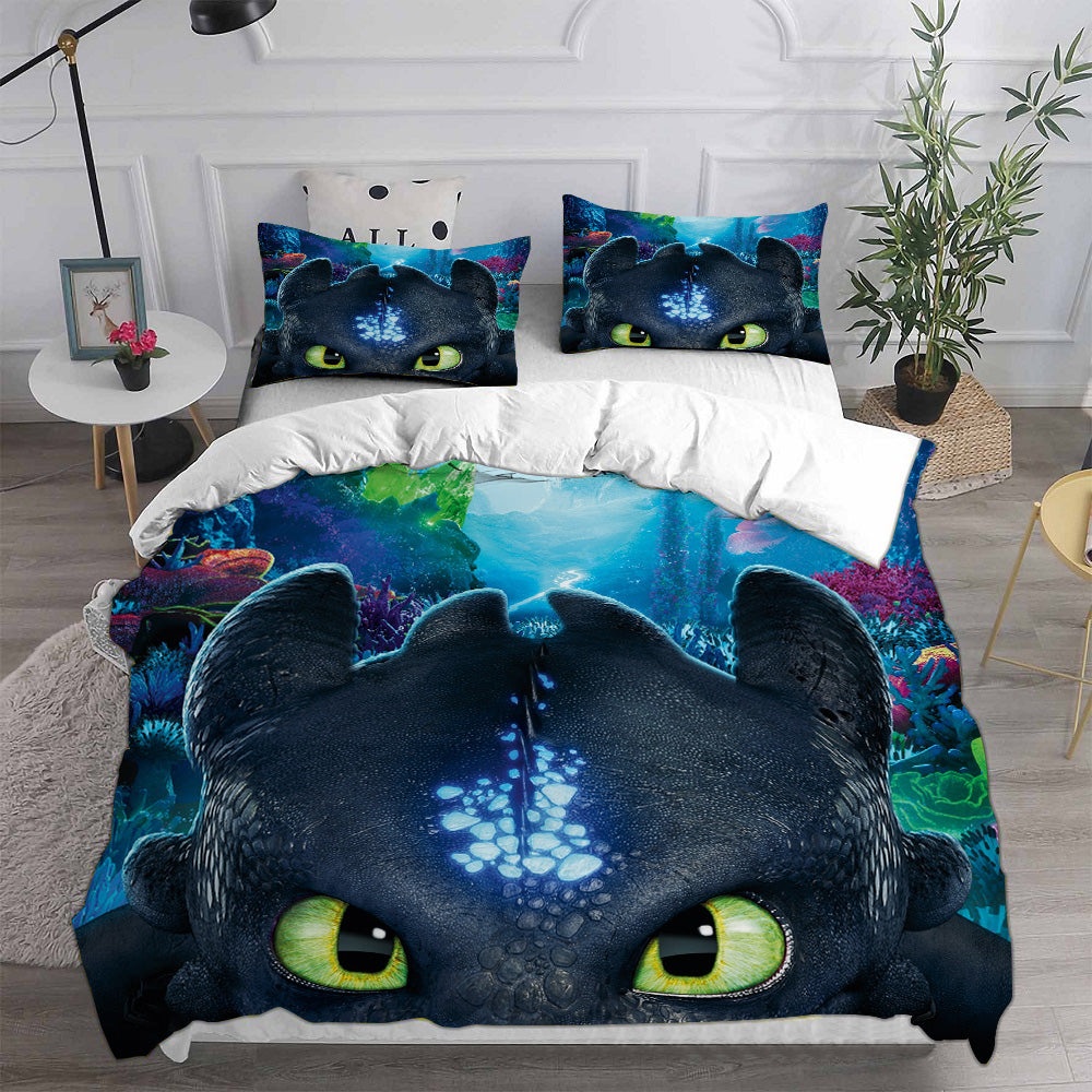 How to Train Your Dragon Bedding Sets Gift For Halloween, Thanksgiving, Christmas