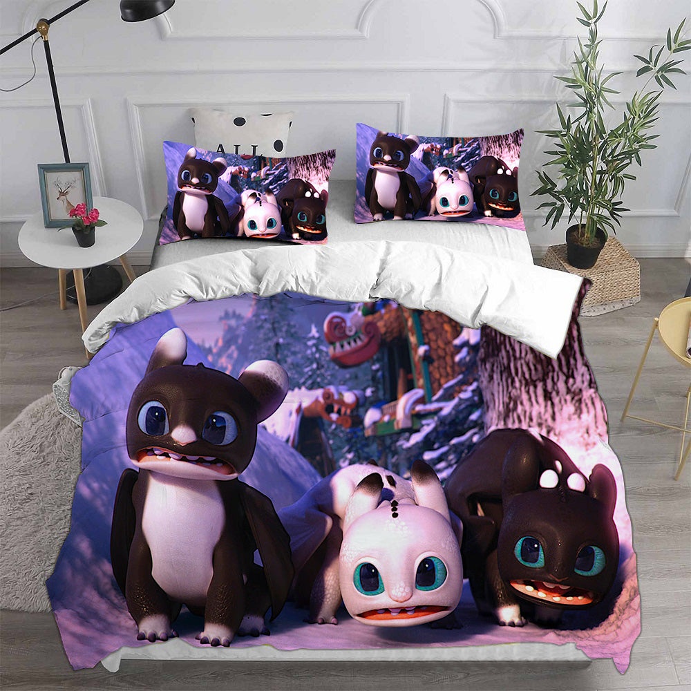 How to Train Your Dragon Bedding Sets Duvet Cover, Flatsheet, Pillowcases Perfect Gift For Fans