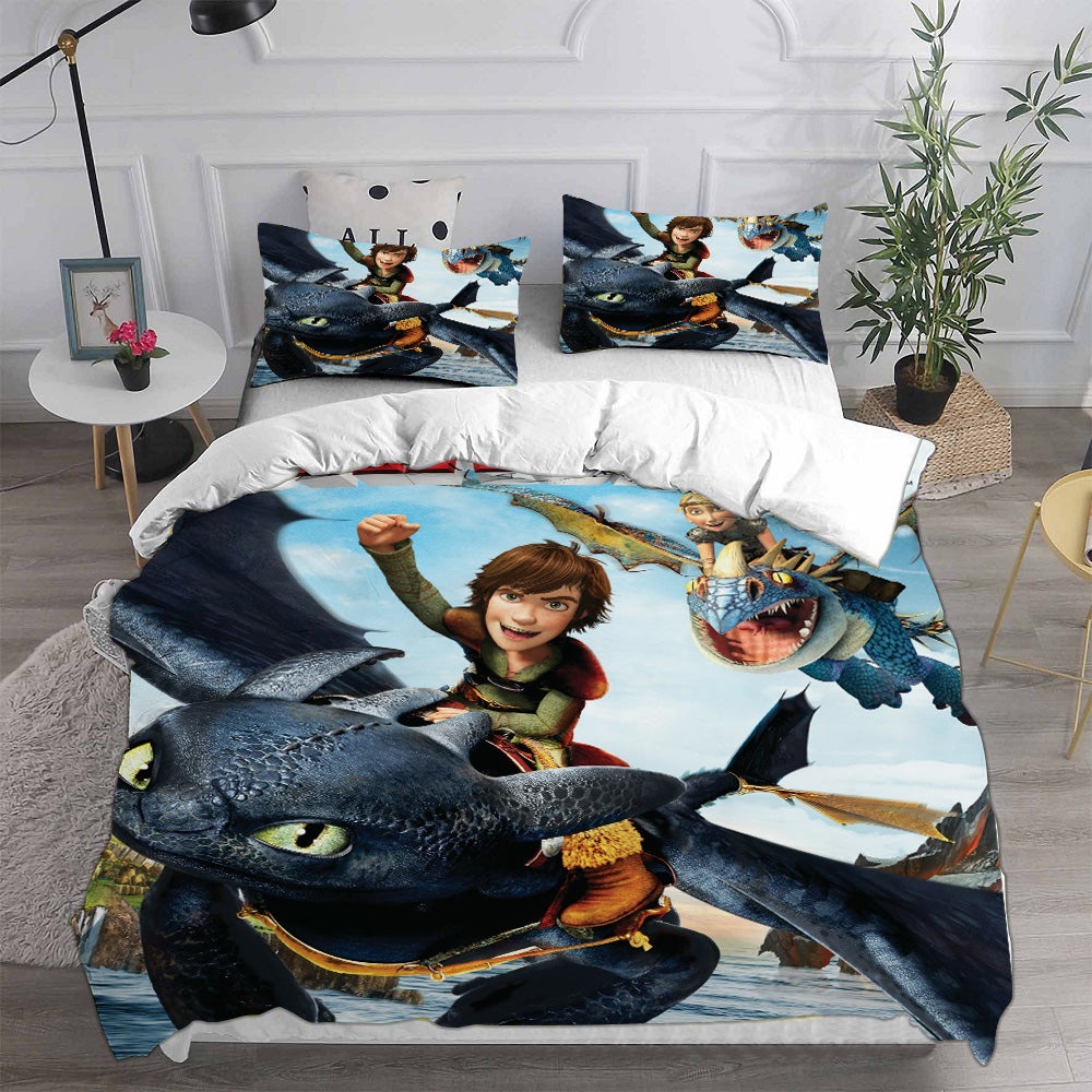 How to Train Your Dragon Bedding Sets Gift For Christmas, Halloween, Black Friday