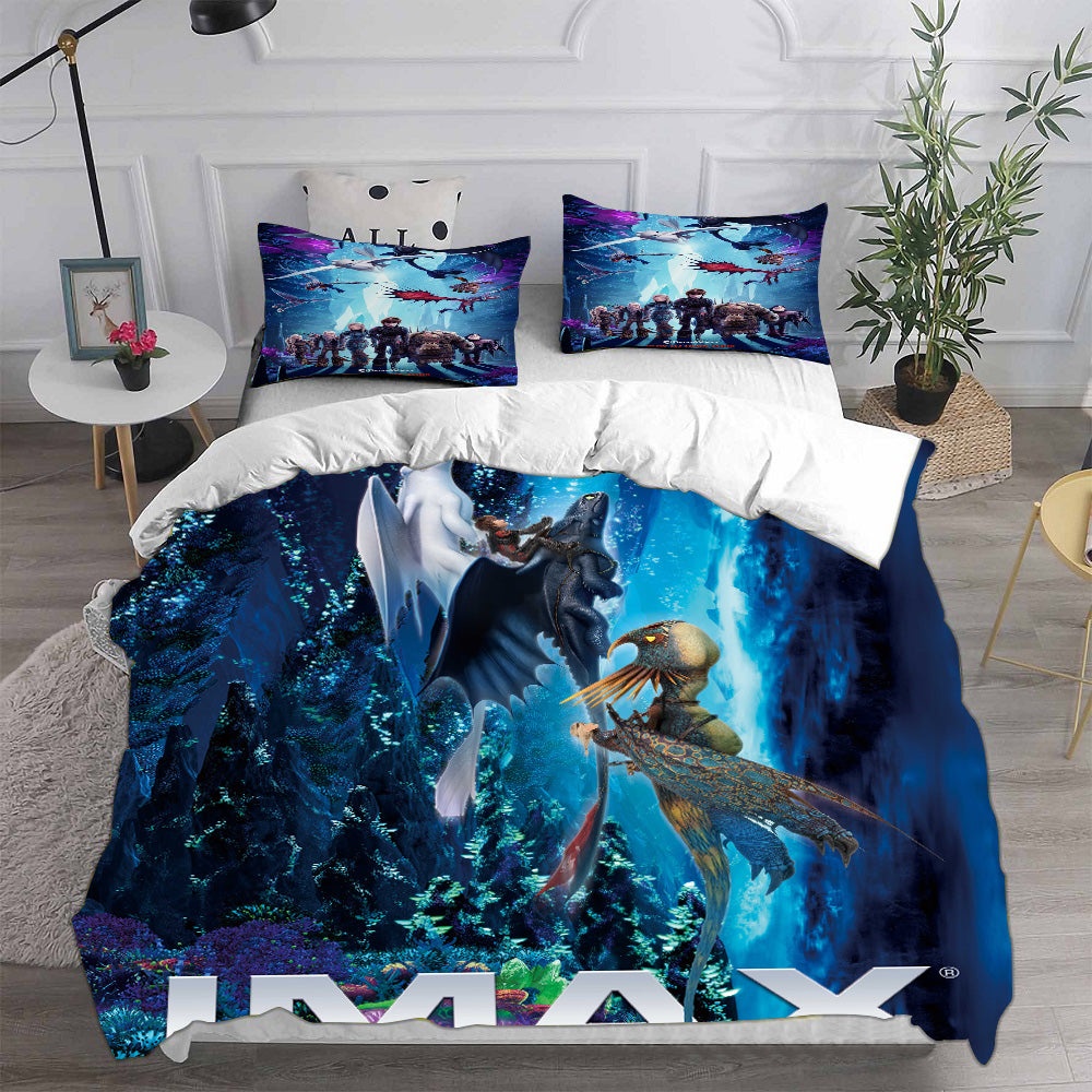 How to Train Your Dragon Decorative Bedding Sets For Fan, Halloween, Christmas, Thanksgiving