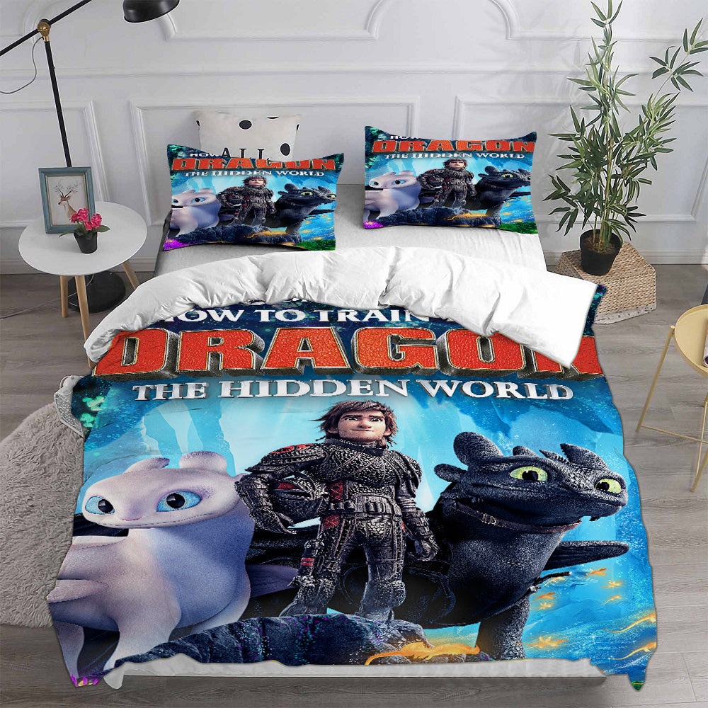 How to Train Your Dragon Bedding Sets Gift For Birthday, Halloween, Christmas, Thanksgiving