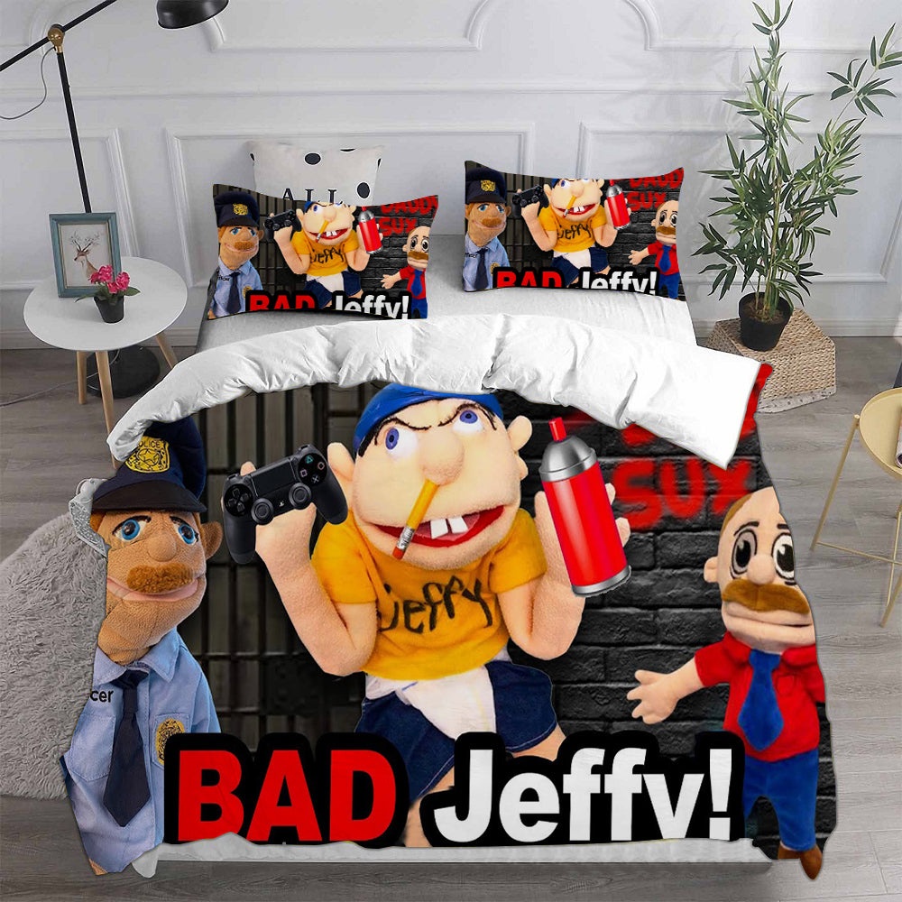 Jeffy Bedding Sets Duvet Cover, Flatsheet, Pillowcase For Your Lover