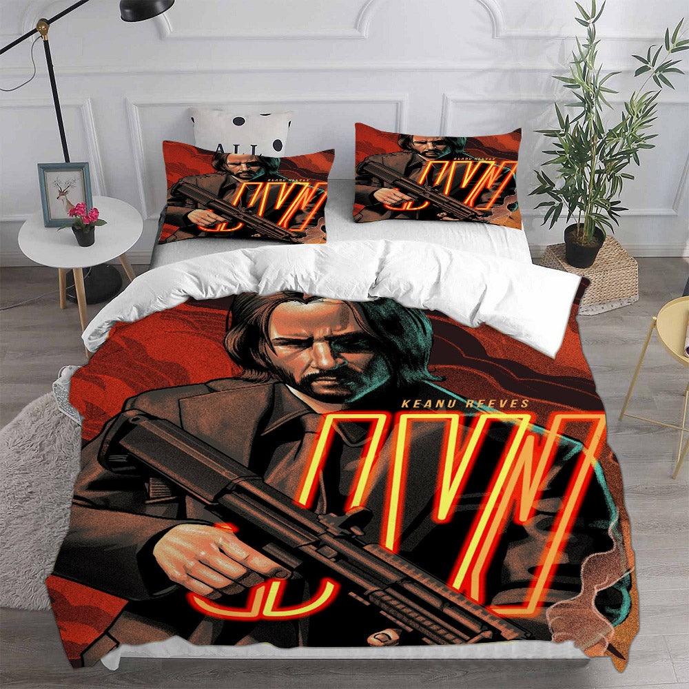 John Wick Decorative Bedding Sets For Fan, Halloween, Christmas, Thanksgiving