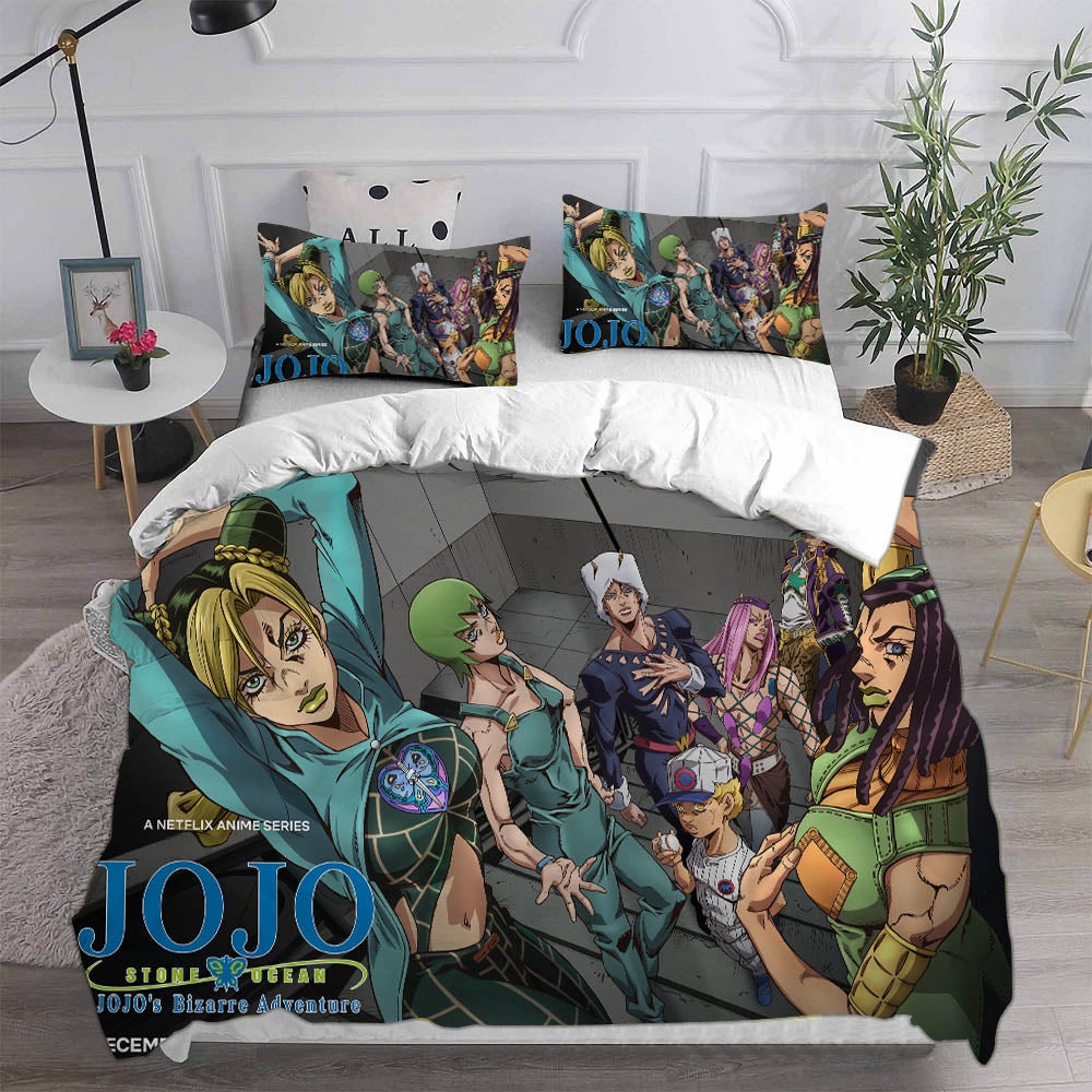 JoJos Bizarre Adventure Stone Ocean Bedding Sets Gift For Fathers Day, Halloween, Christmas