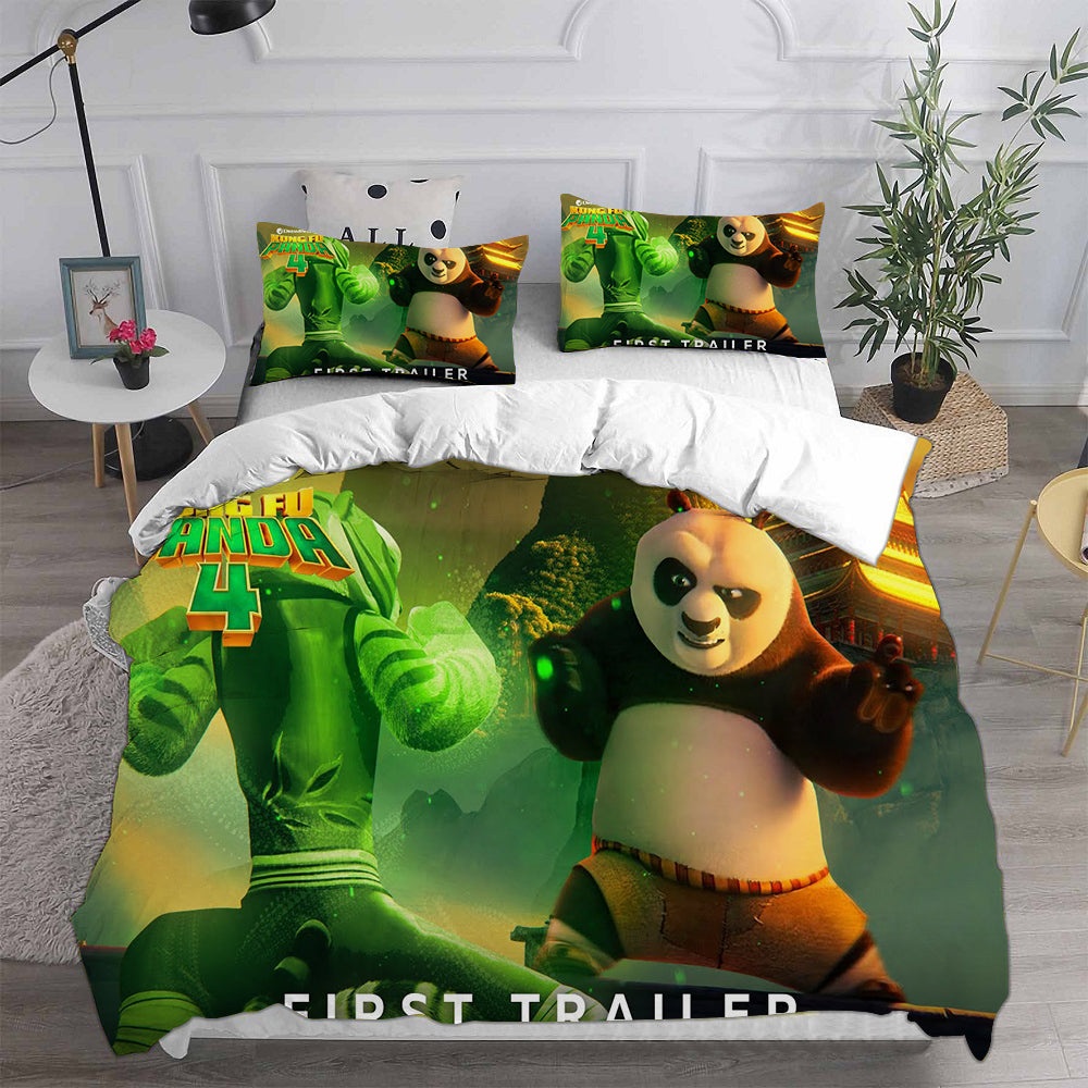 Kung Fu Panda 4 Bedding Sets Gift For Birthday, Halloween, Christmas, Thanksgiving