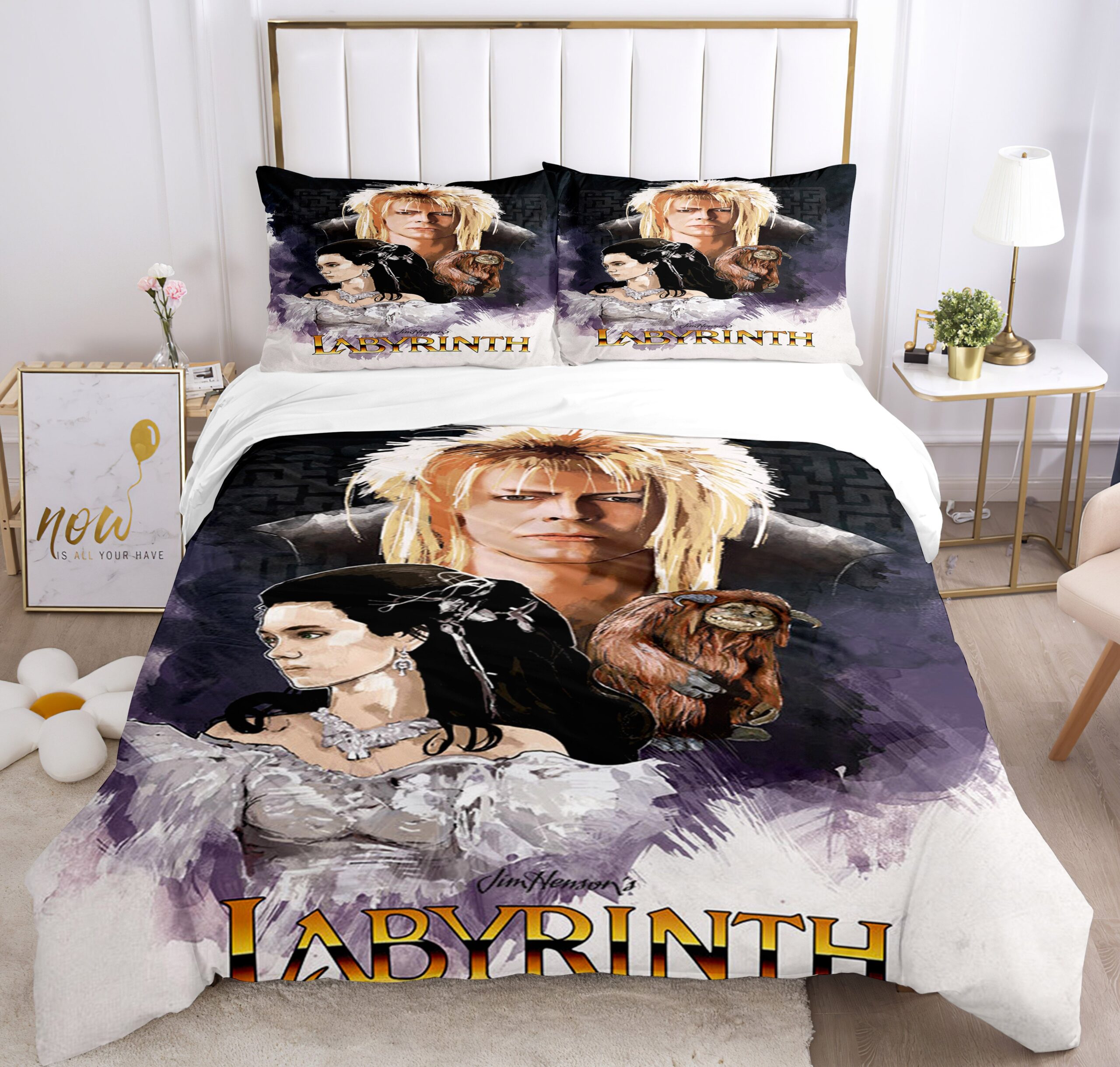 Labyrinth Bedding Sets Duvet Cover, Flatsheet, Pillowcases Perfect Gift For Fans