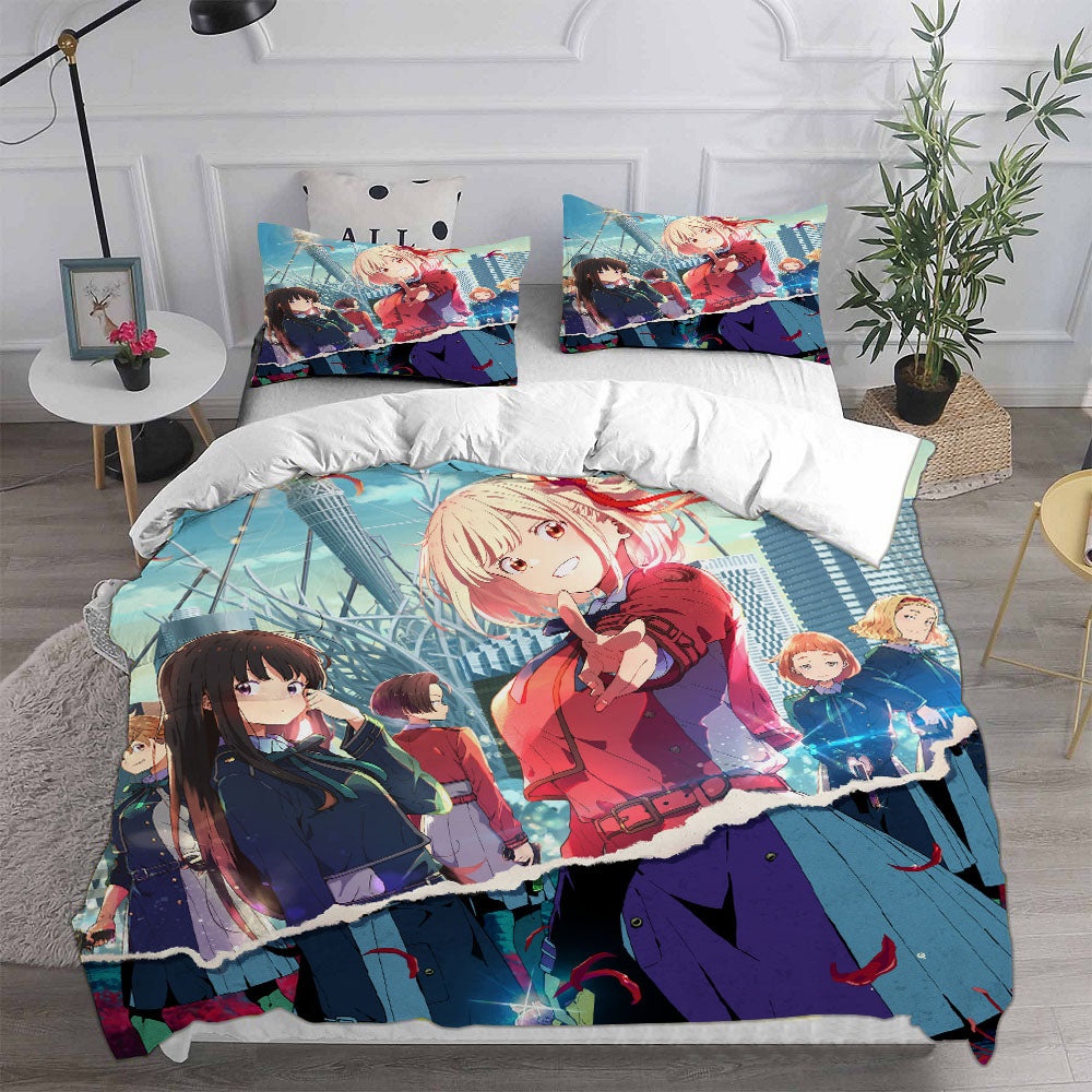 Lycoris Recoil Bedding Sets Gift For Christmas, Birthday, Thanksgiving