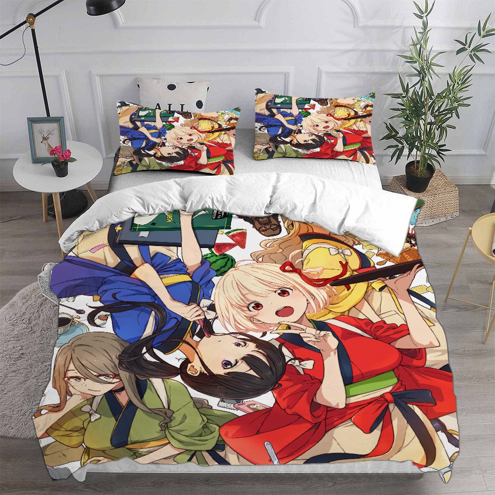 Lycoris Recoil Bedding Sets Gift For Christmas, Halloween, Black Friday