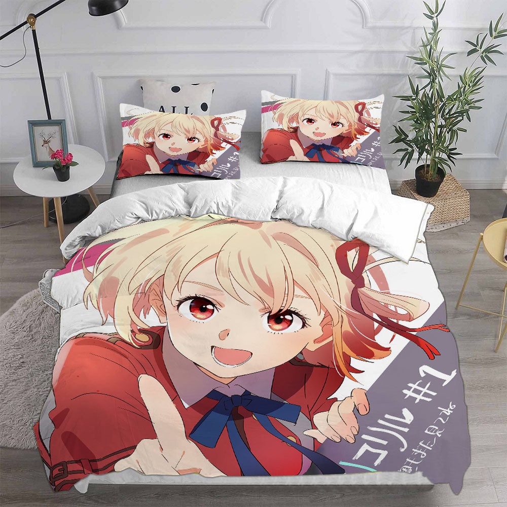 Lycoris Recoil Bedding Sets Duvet Cover, Flatsheet, Pillowcases Perfect Gift For Fans