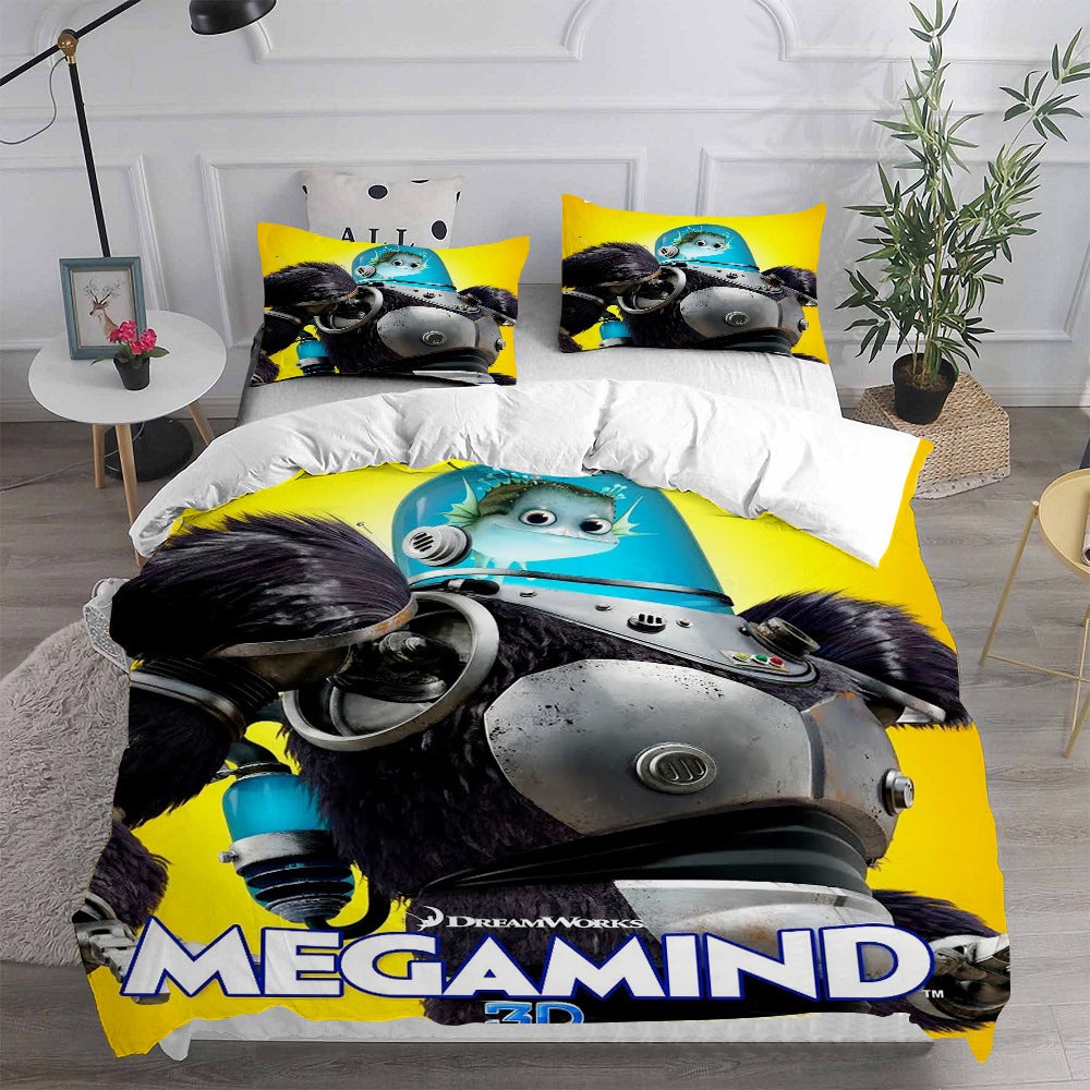 Megamind Bedding Sets Duvet Cover, Flatsheet, Pillowcases Perfect Gift For Fans